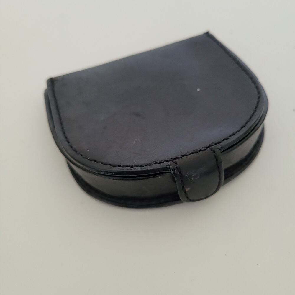 Coach Vintage Mini Coin Holder Wallet Leather Small Black Horseshoe Bifold - Picture 8 of 10